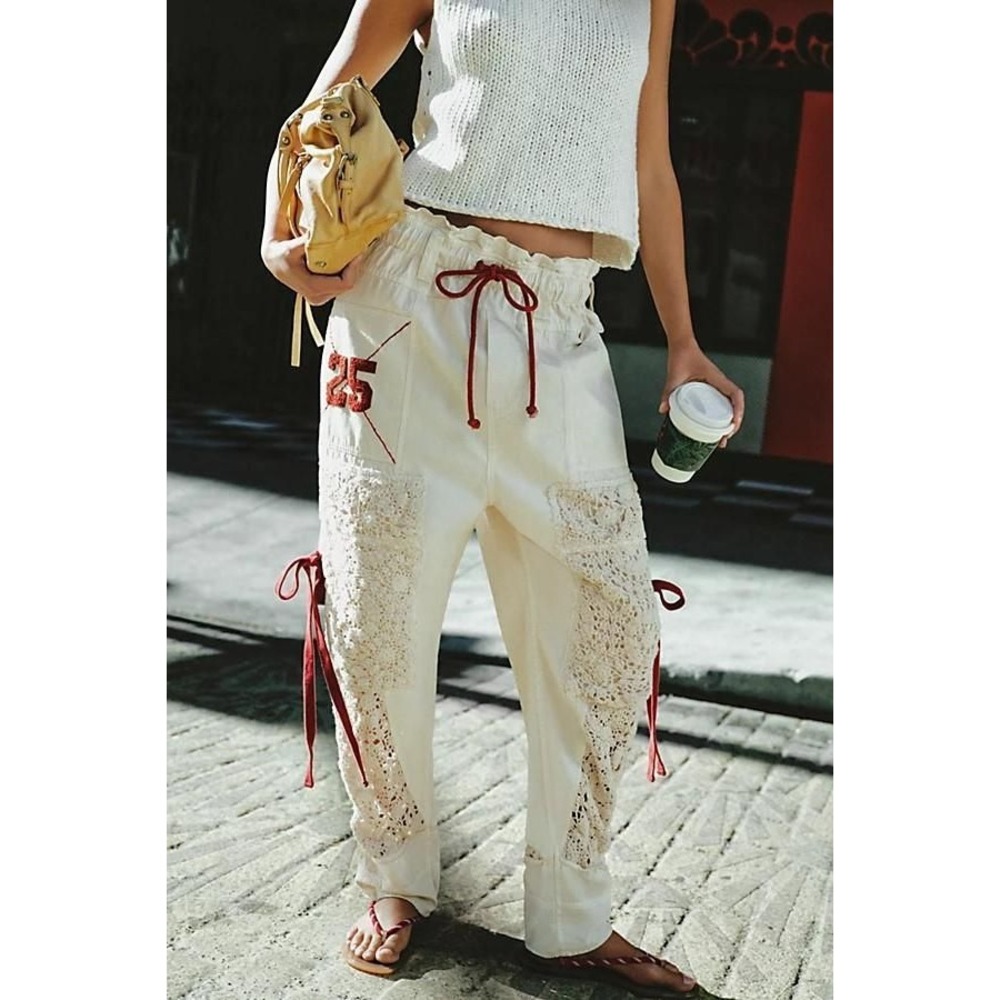 192. Free People Rockaway Craft Pant in White. Size M.